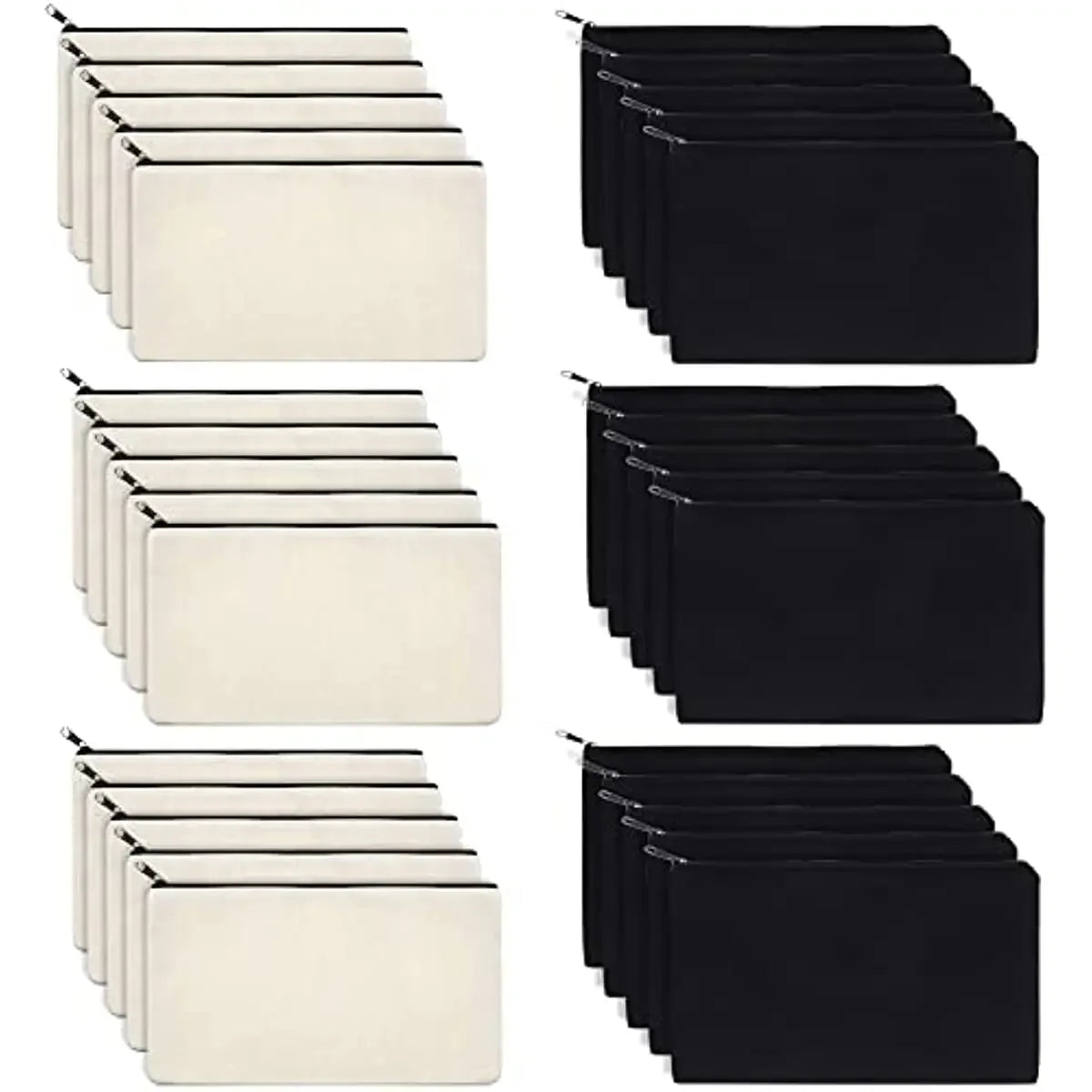 DIY Blank Canvas Zipper Pouch Bags School Pencil Bag Case for School DIY Craft Bag Canvas Makeup Bags Handmade Gift Bag
