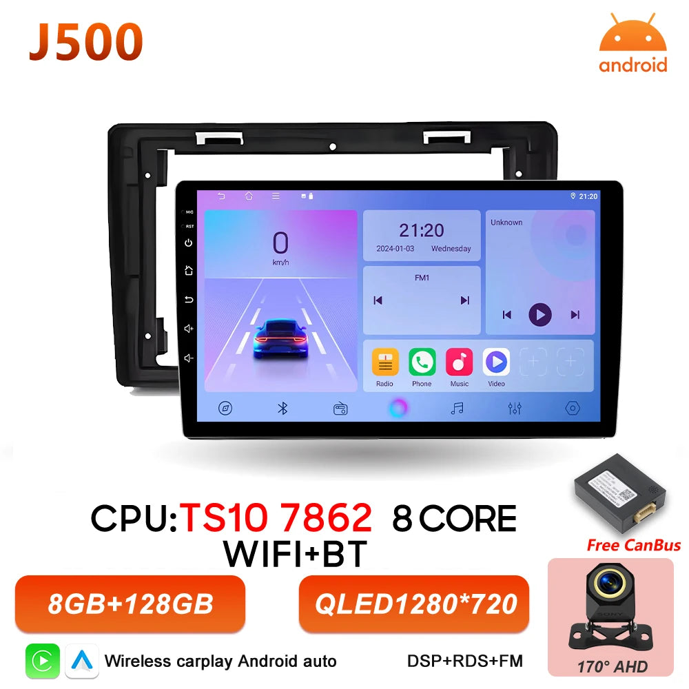 10" Android Car Radio with Wireless CarPlay & GPS — Dodge RAM 1500 (2008-2012)