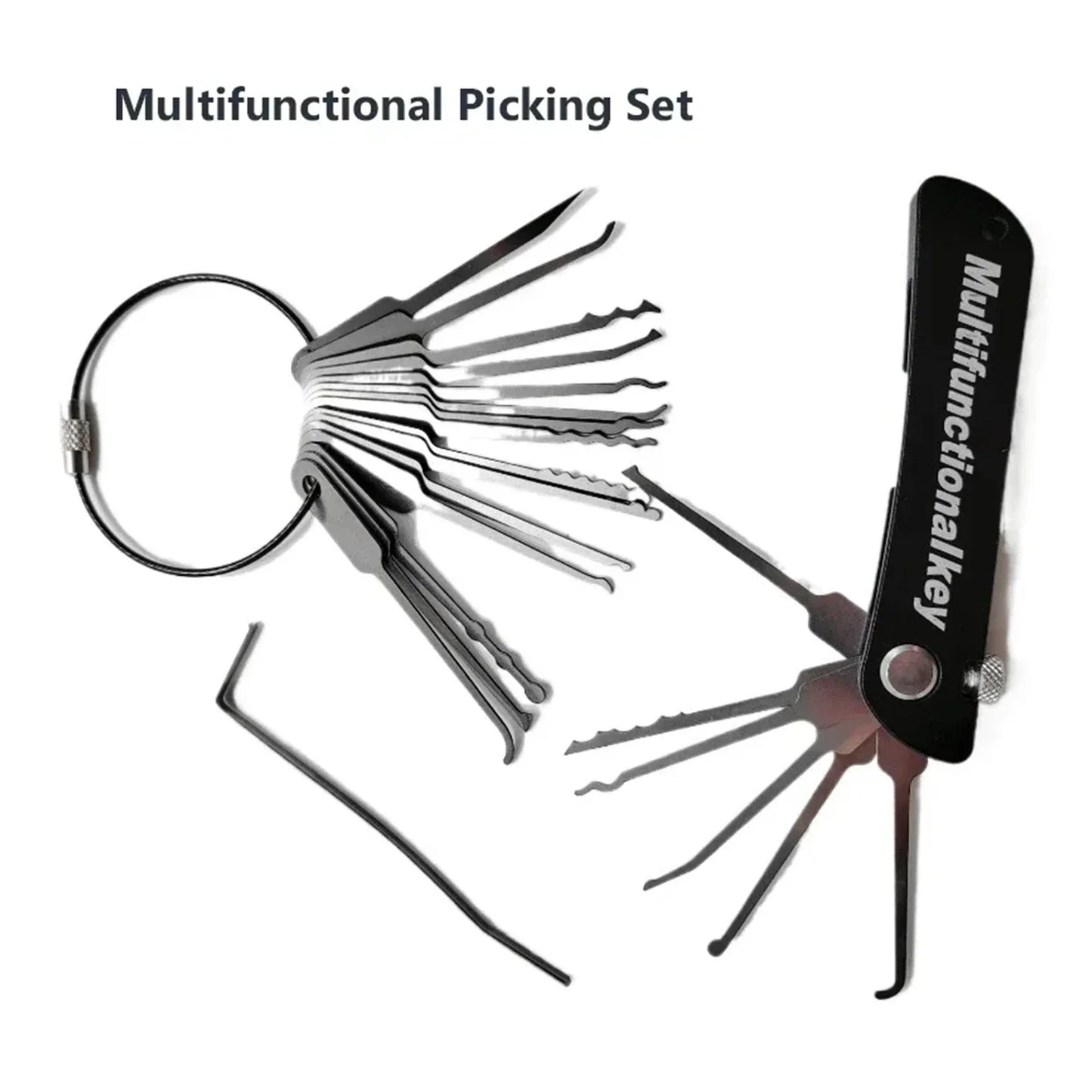 1pc 21-in-1 Portable Locksmith Unlocking Pick Tools Set 8.5cm*2cm Fold-able Design Outdoor EDC  Beginner Friendly Professionals