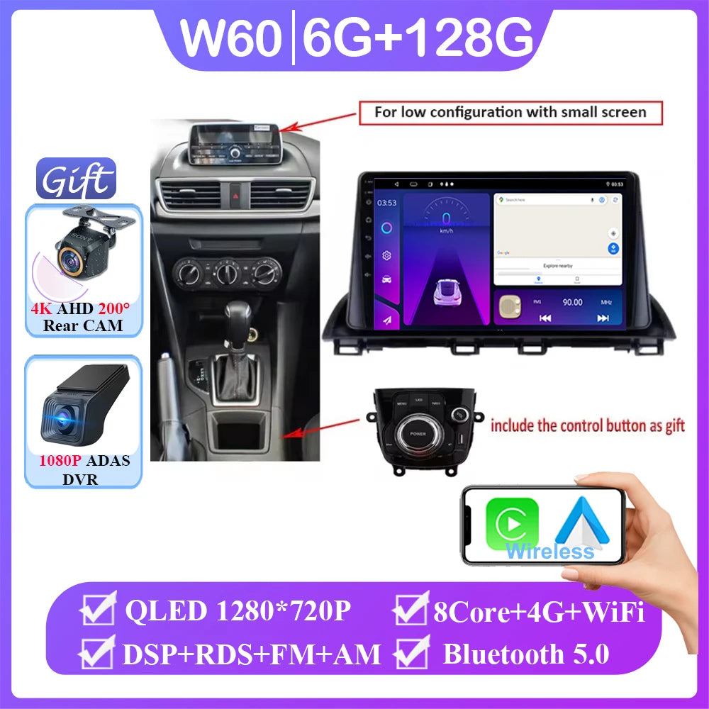 Android Car Stereo for Mazda 3 Axela (2014–2019) — CarPlay, Android Auto, GPS Navigation, Multimedia