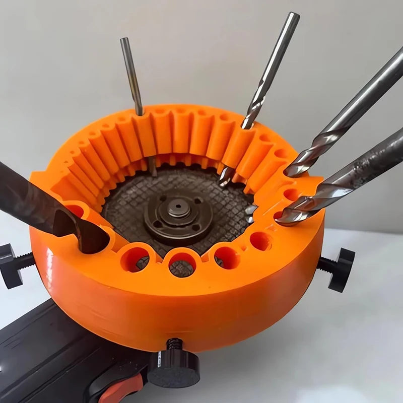 Anti-Stripping Angle Grinder Drill Bit Sharpener 2-13mm 20 Holes with Metal Thread Inserts Fit 115/125 Grinders Renew Old Bits