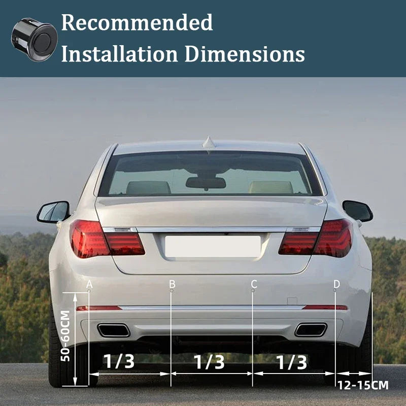 Hippcron Car Parking Sensor Kit With Auto Parktronic Reverse LED Monitor 22mm 4 Sensors Radar Detector System Backlight Display