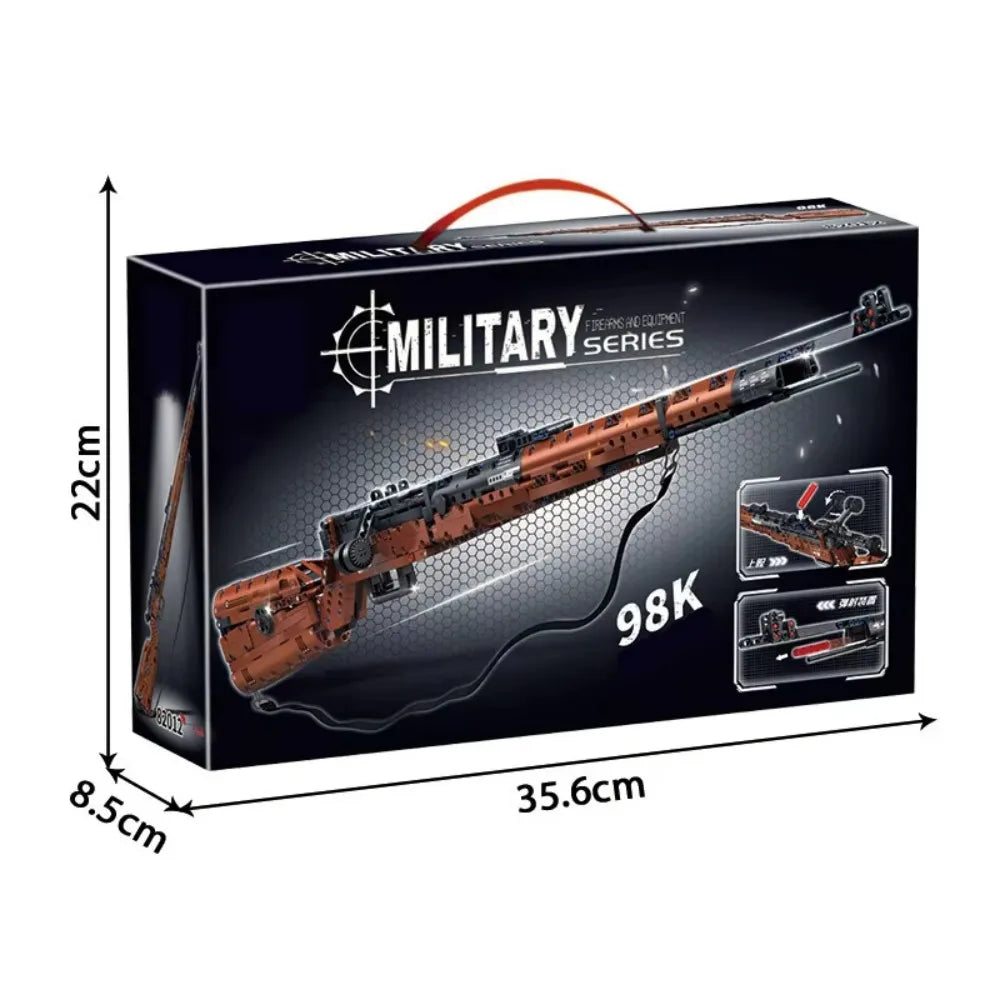 World War II Military Series 1206 Kar98k Rifle Model Assembly Block Set Toy Boy Children's Festival Gift