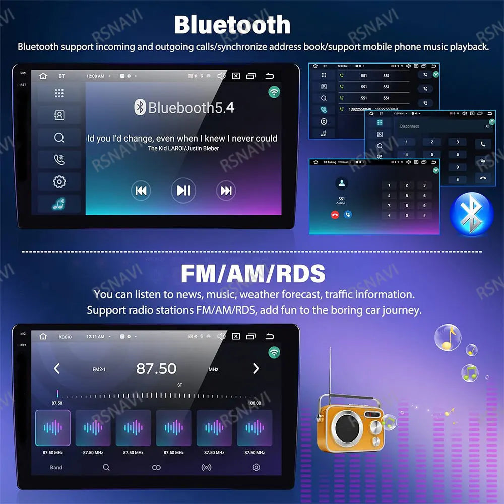 Android 14 Head Unit with CarPlay for Ford Focus 2/3 Mk2/Mk3 (2004-2011)