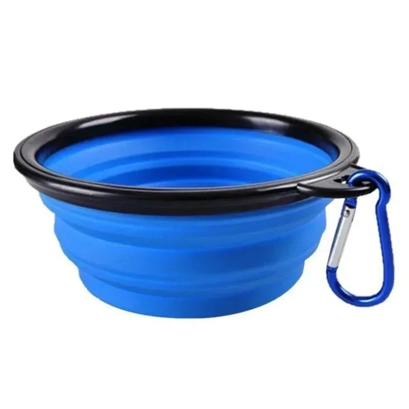 350ML Dog Food Bowl Feeder Cat Drinking Water Folding Silicone Pet Travel Bowls Foldable Cup Dish With Carabiner Pet Supplies