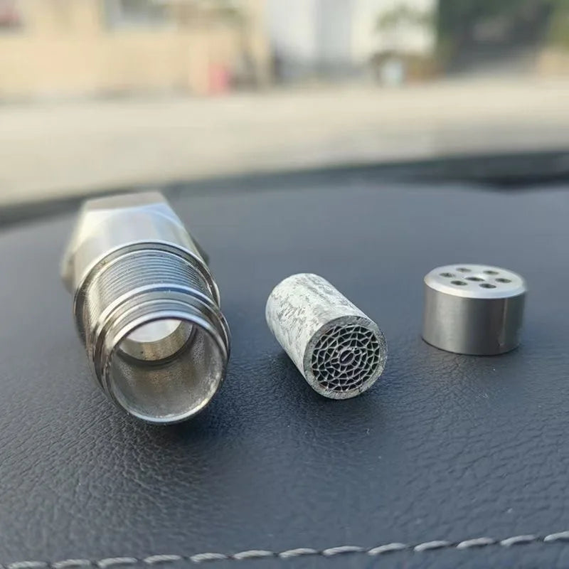 M18x1.5 Lambda Sensor Adapter, Stainless Steel Oxygen Sensor Spacer with Mini Catalytic Converter, Universal Exhaust Fitting