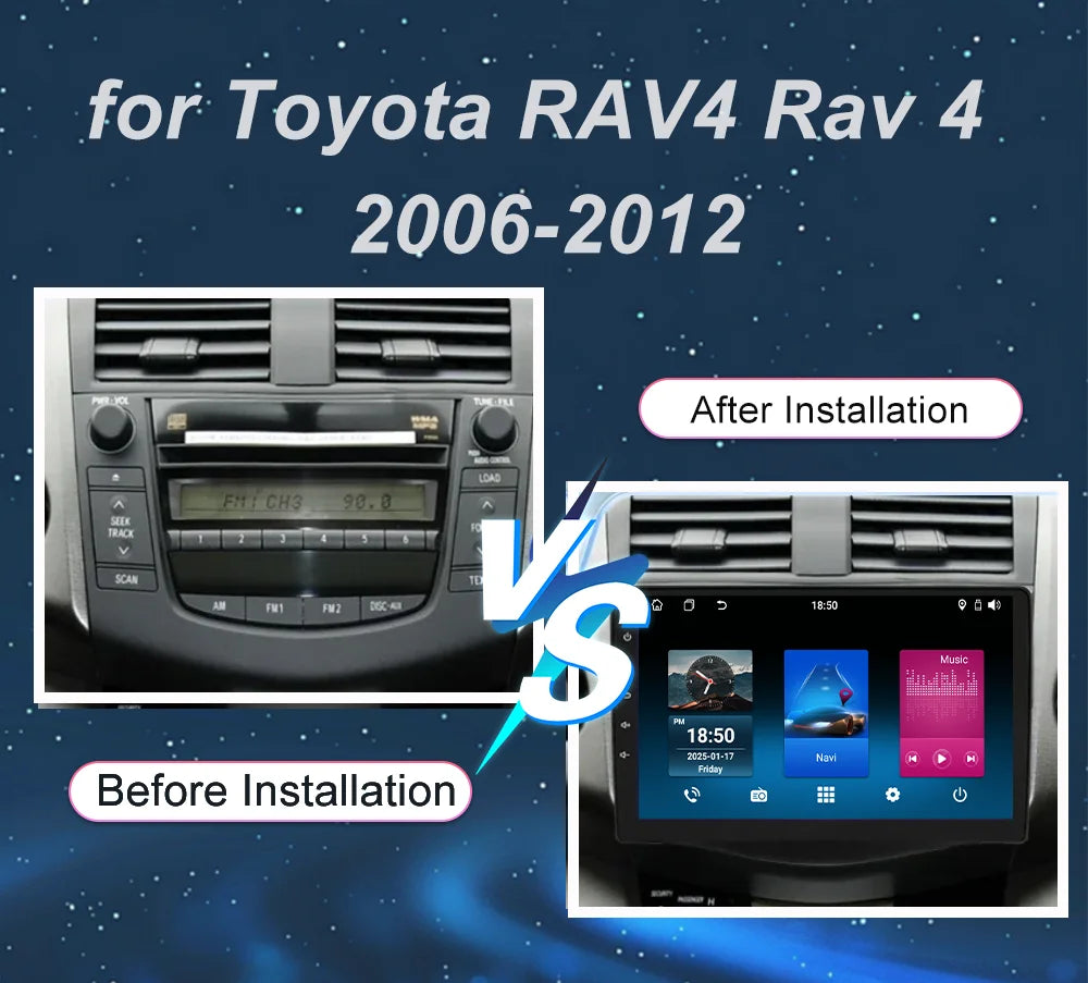 Android Auto Car Radio For Toyota RAV4 Rav 4 2006-2016 Navigation Player Multimedia Carplay Touch Screen 2Din Stereo Head Unit