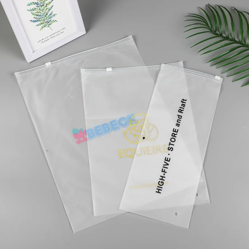 30/50/100PCS Matte Plastic Zipper Packaging Bags – Waterproof Garment & Shirt Storage | Custom Logo