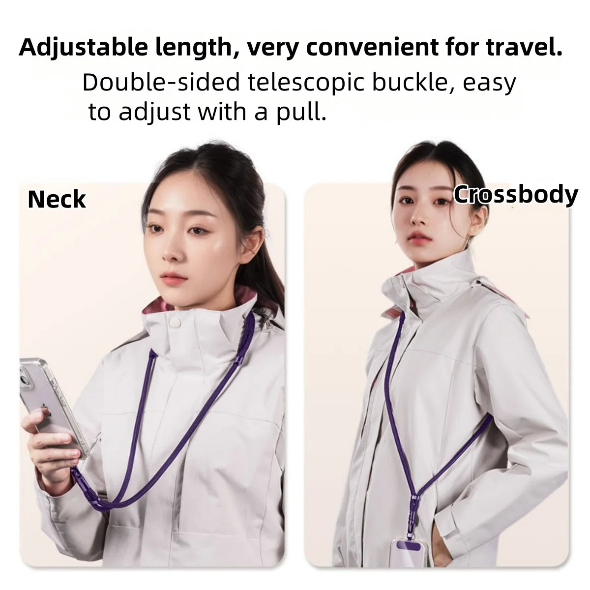 Universal Phone Lanyard with Clip – Anti-Drop 360° Rotation Adjustable Neck & Crossbody Strap for All Phones
