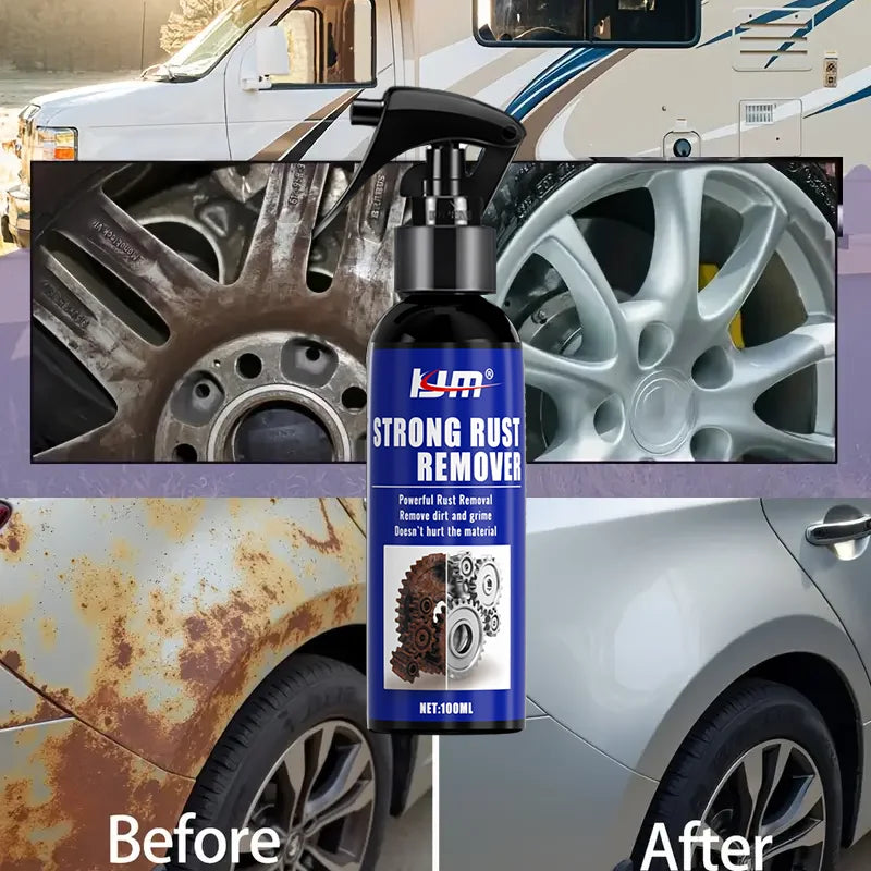 Rust Remover Spray,Dissolves Tire Rust,Protects Wheel Rims&Brake Drums,Ideal for Home Metal Surfaces,Kitchen Appliances,Car Care