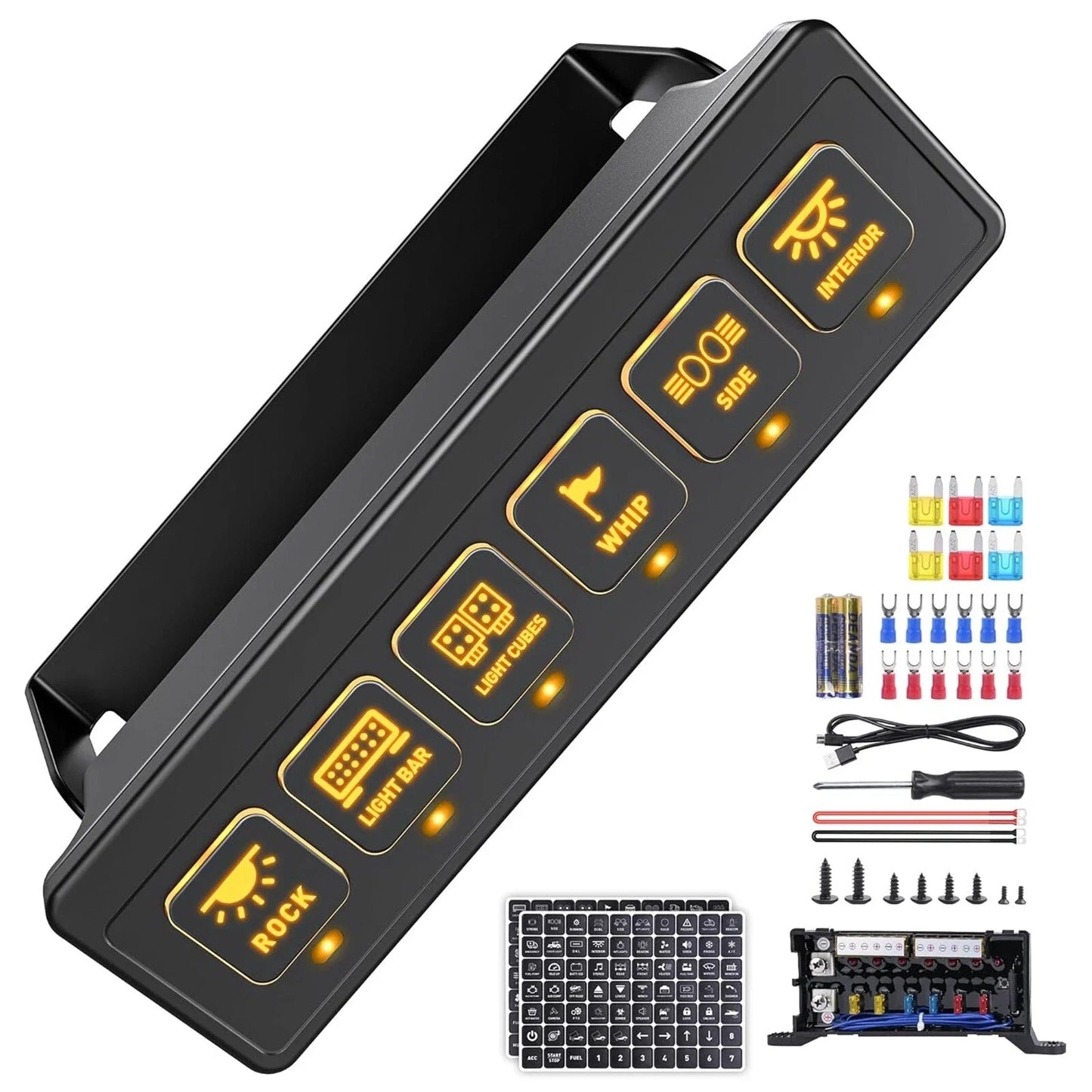 MICTUNING Wireless Switch Panel - 12V 60A/80A, 4 Control Modes