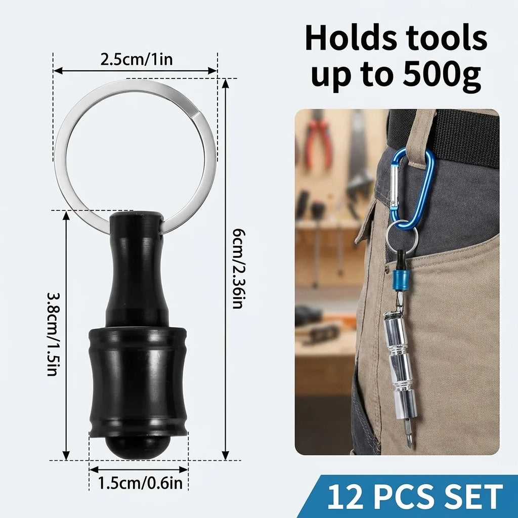 12pcs Screwdriver Bits Holder 1/4 Inch Hex Shank Aluminum Alloy Lightweight Quick-Change Extension Bar Upgrade Push to Unlock