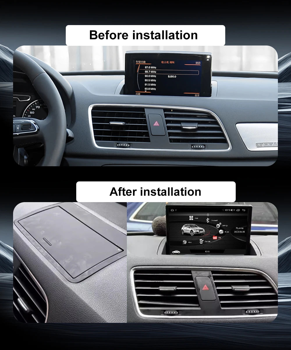 Wireless CarPlay Android 16 For Audi Q3 2011 - 2018 Car Multimedia Radio Navigation GPS WIFI Wired Auto DSP 8 inch Touch Screen