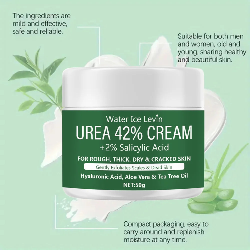 Water Ice Levin 42% Urea Cream + 2% Salicylic Acid – Deep Moisturizing Foot & Hand Cream | Nourishing & Softening 50g