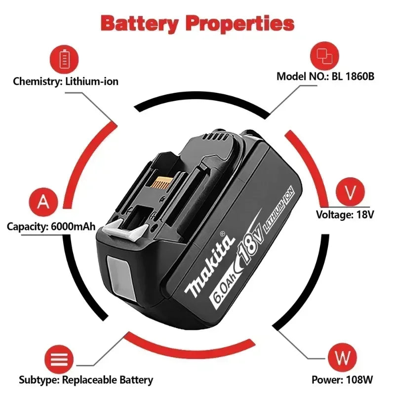 Makita 18V battery High Capacity Original Genuine 3Ah 5Ah 6Ah 9Ah Li-ion for Cordless Drill Grinder Wrench Handheld Tools