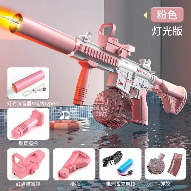M416 Electric Water Gun — Auto Light-Up Summer Pool Toy
