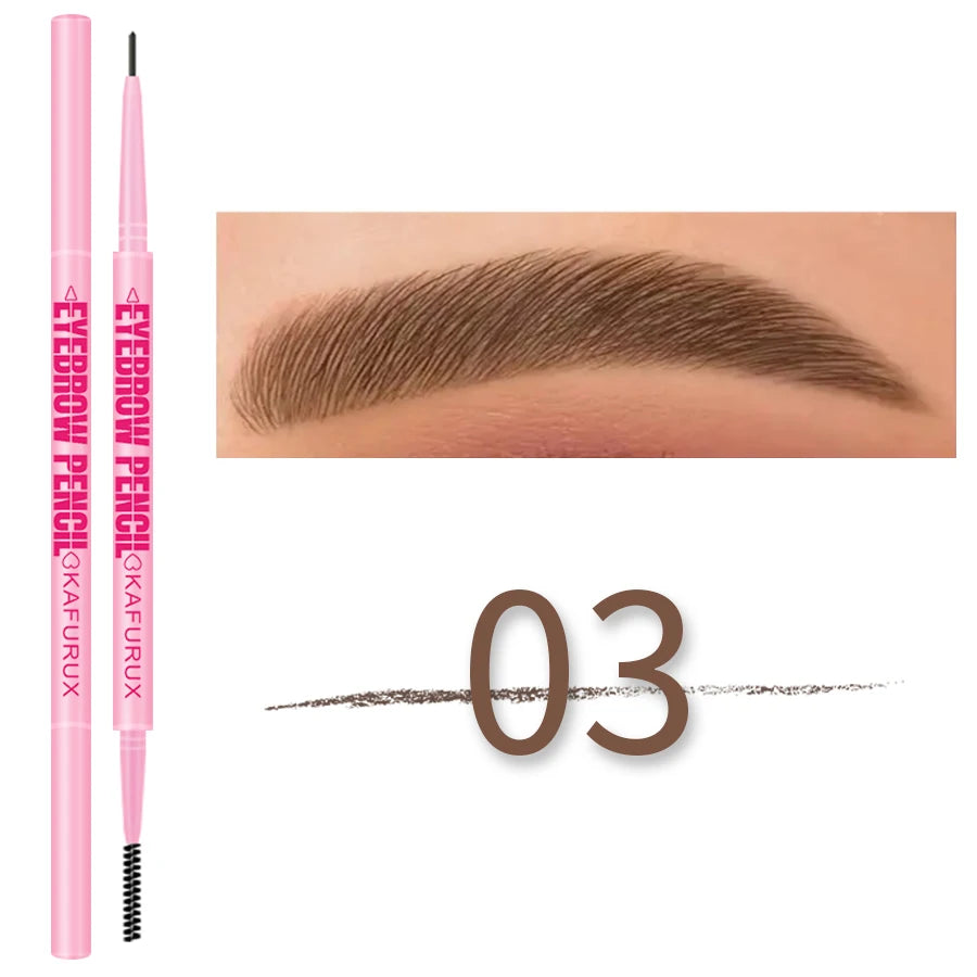 1pcs Ultra-fine Double headed Rotable Eyebrow Pen with Brush Eye Makeup Waterproof Wild Eyebrow Pencil Cosmetic Eyebrow Brush