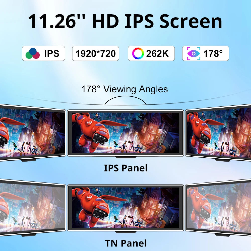 11.26" Universal Portable Wireless CarPlay & Android Auto Screen