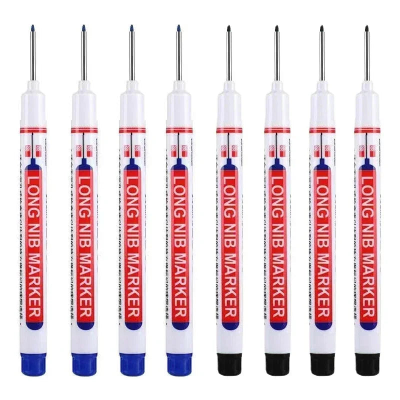 8Pcs/Set 20mm Deep Hole Long Nib Head Markers For Metal Perforating Pen Waterproof Bathroom Woodworking Decoration Multi-Purpose