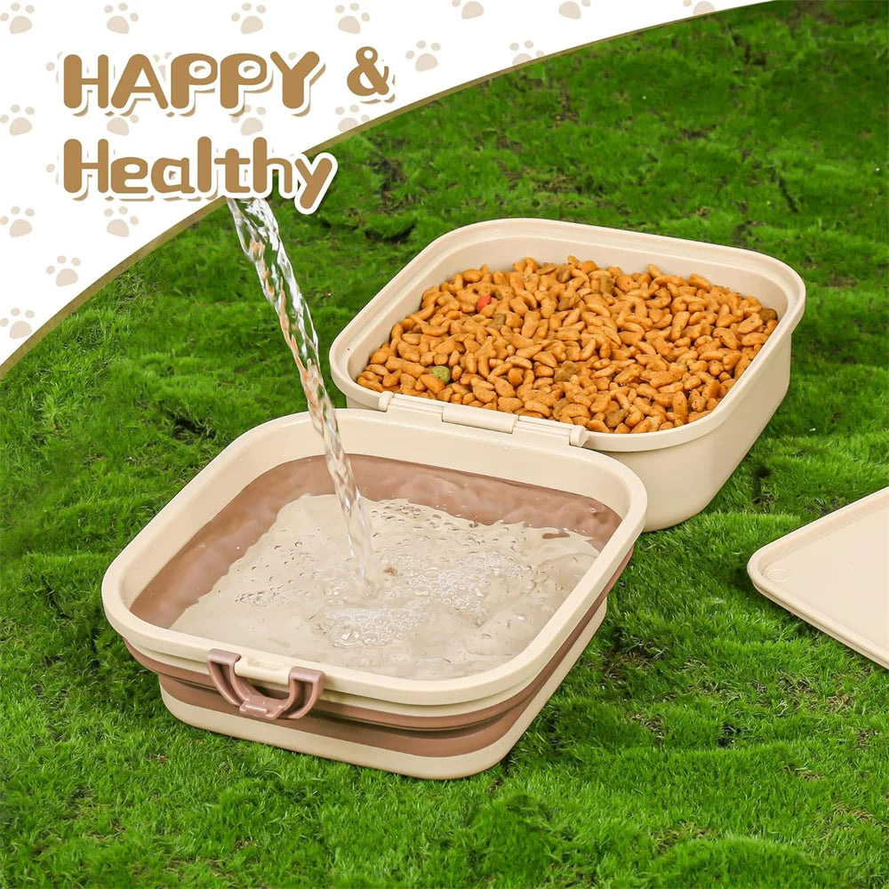 2-in-1 Travel Dog Bowl with Lid - Food & Water Feeder – photo 4