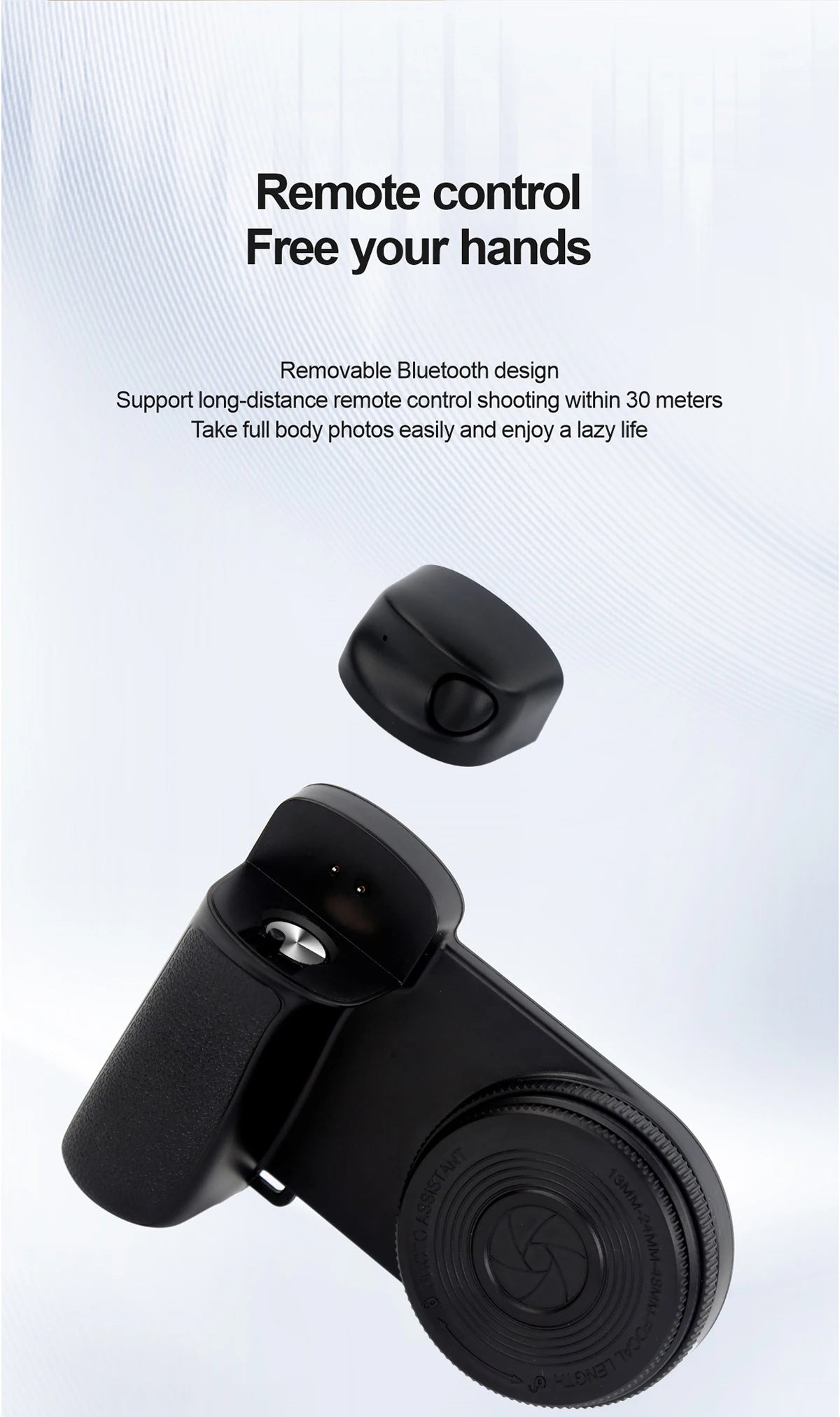 MagSafe Phone Camera Shutter Grip for iPhone 16 Android Bluetooth Selfie Stabilizer With Fill Light for Smartphone Photography