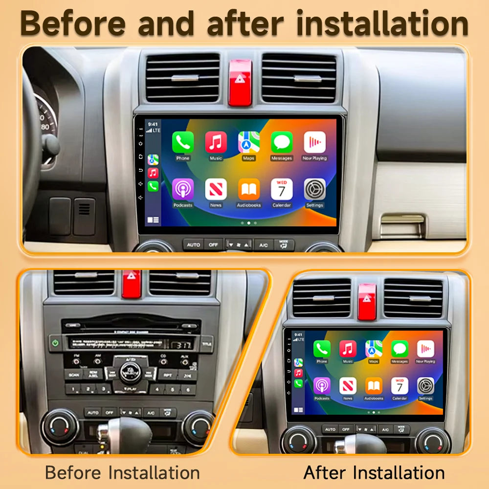 Carplay Car Radio For Honda CR-V 3 RE CRV 2007-2011 Android 16 Multimedia Video Player 2 Din Navigation GPS DVD Head Unit 8Core