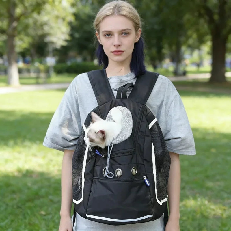 Breathable Dog Carrier Backpack - Portable Travel Pet Bag