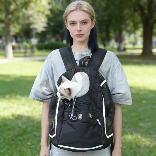 Breathable Dog Carrier Backpack - Portable Travel Pet Bag