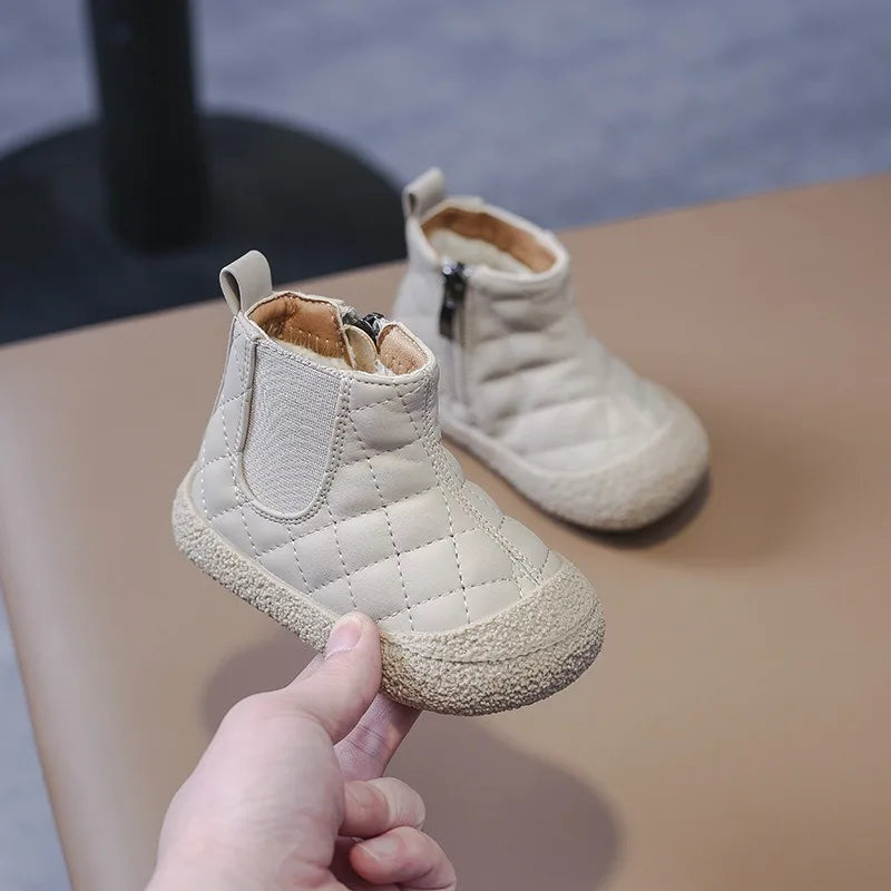 Toddler Plush Snow Boots - Non-Slip Cotton Winter Shoes for Kids - photo 6