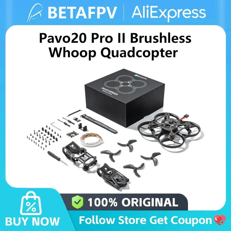 BETAFPV NEW Pavo20 Pro II Brushless Whoop Quadcopter Drone For 3S 550mAh 75C Battery ND Filter For O4 Pro Camera