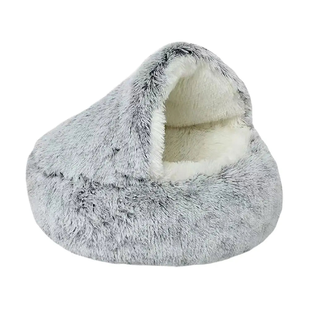 Round Plush Cat Bed Cushion - Warm Winter Basket for Cats, 40cm - photo 8
