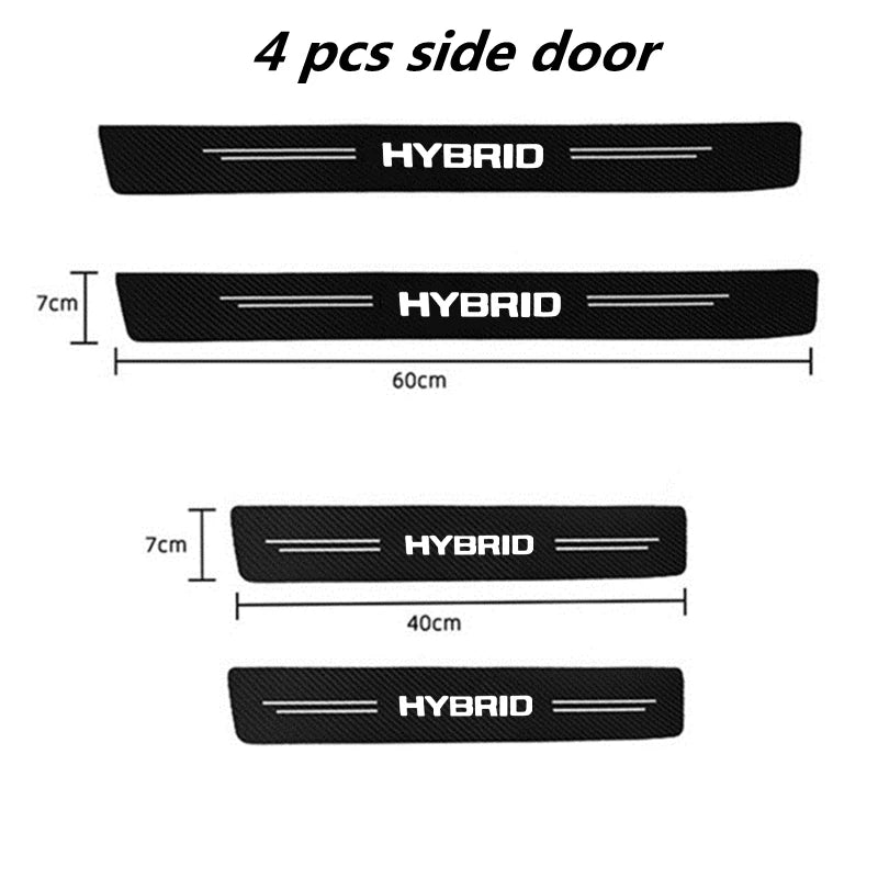 60X7CM Carbon Fiber Car Door Threshold Protective Sticker for Hybrid Synergy Drive Toyota Prius Camry Rav4 yaris Crown Auris for