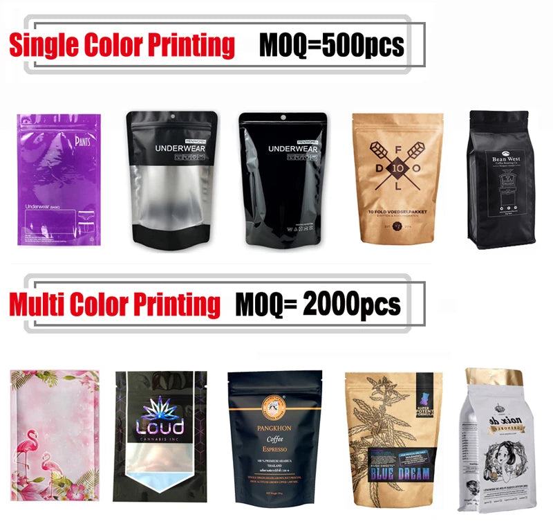 50PCS Open Top Aluminum Foil Bags Coffee Fruit Dried Milk Sugar Honey Powder Disposable Heat Sealing Rectangular Package Pouches