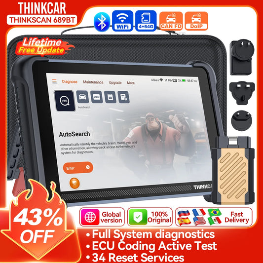THINKCAR THINKSCAN 689BT OBD2 Scanner Full System 34 Reset ECU Coding