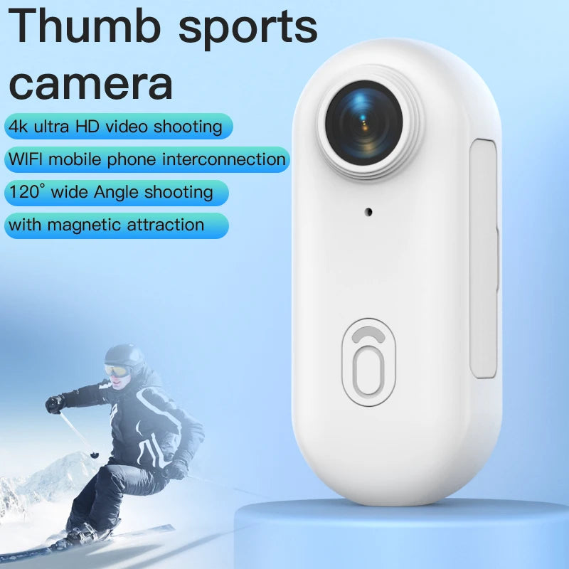 4K Thumb Action Camera — Stabilised Sports Body Cam, 800mAh