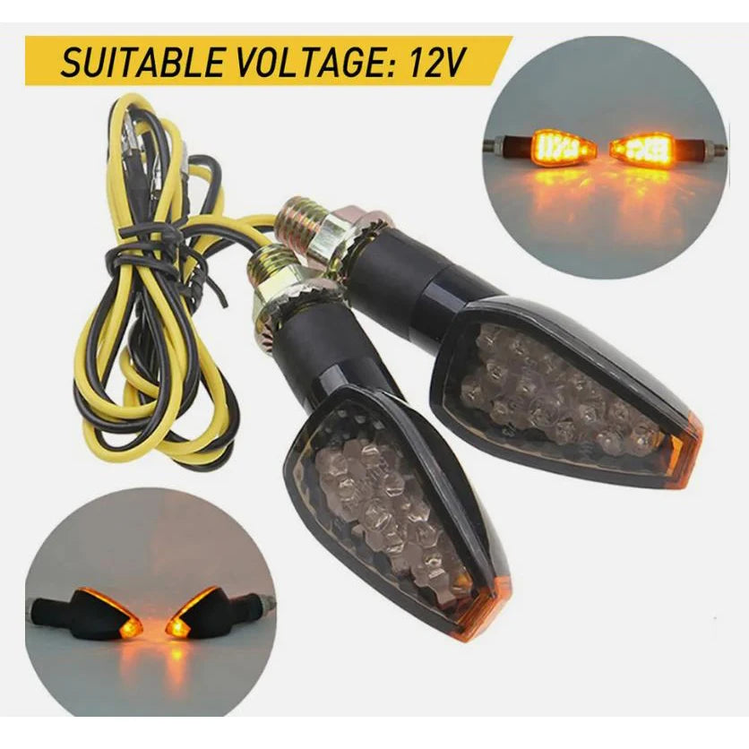 2PCS Universal Motorcycle LED Turn Signals Blinker Light Indicator Amber Lamps Super Bright Waterproof Durable