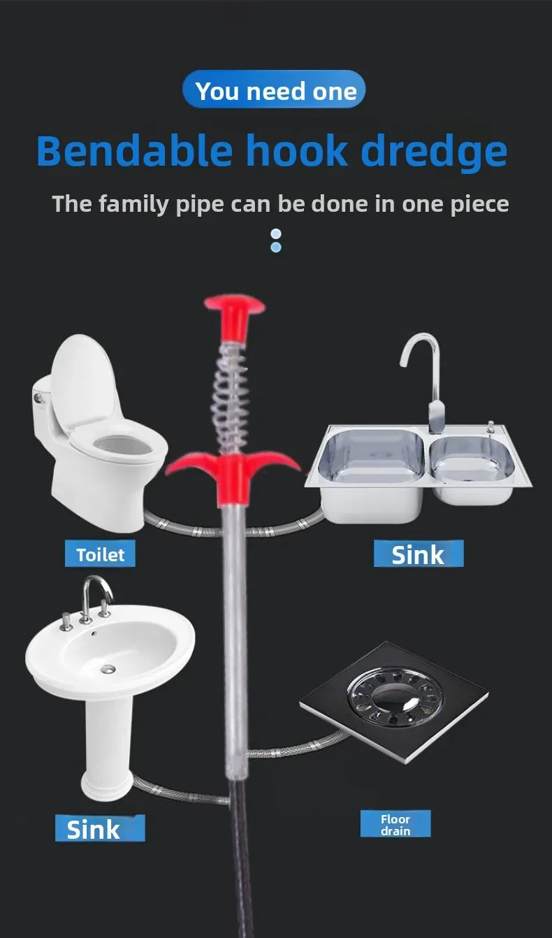 Pipe Unblocker Uncover Pipes Heavy Duty Four Jaw Opener Manual Clamping Drain Cleaner Telescopic Sewer Dredging Tool