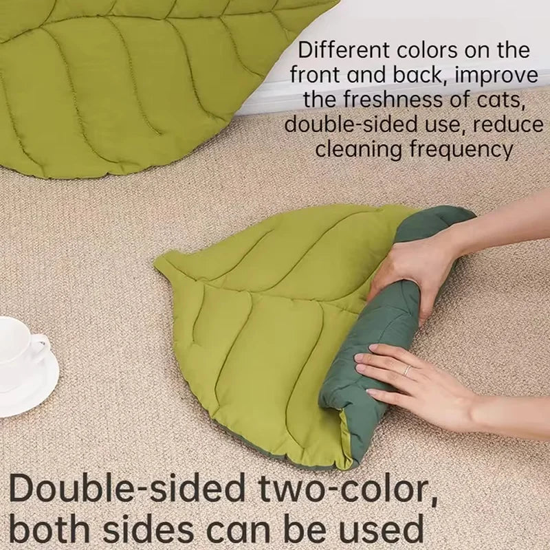 Leaf Shaped Pet Bed Mat - Soft Double Sided Cat & Small Dog Pad - photo 2
