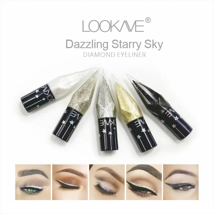 Shiny Eye Liners Pigment Silver Rose Gold Color Liquid Glitter eyeshadow Professional Eyeliner Beauty Cosmetics Makeup for Women