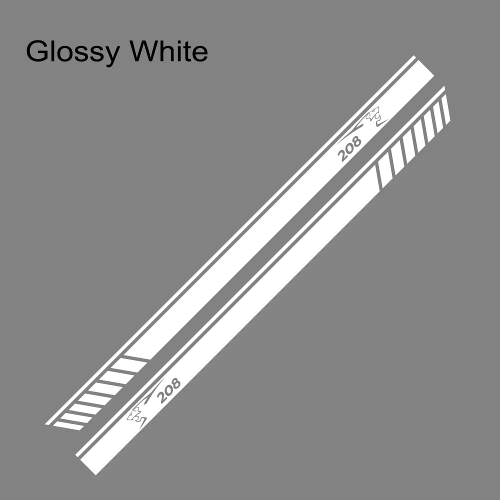 Car Door Side Stripe Decal – Vinyl Film Compatible with Peugeot 206 207 208 307 308 407 408 508 2008 5008 RCZ