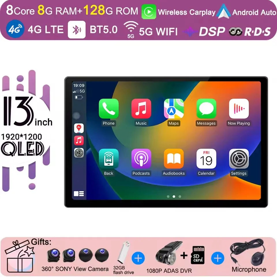 13 inch Android 15 Carplay Auto Car Radio Multimedia For  Chevrolet Silverado 3 GMTK2 2014 2015 2016  2017 2018 Autoradio