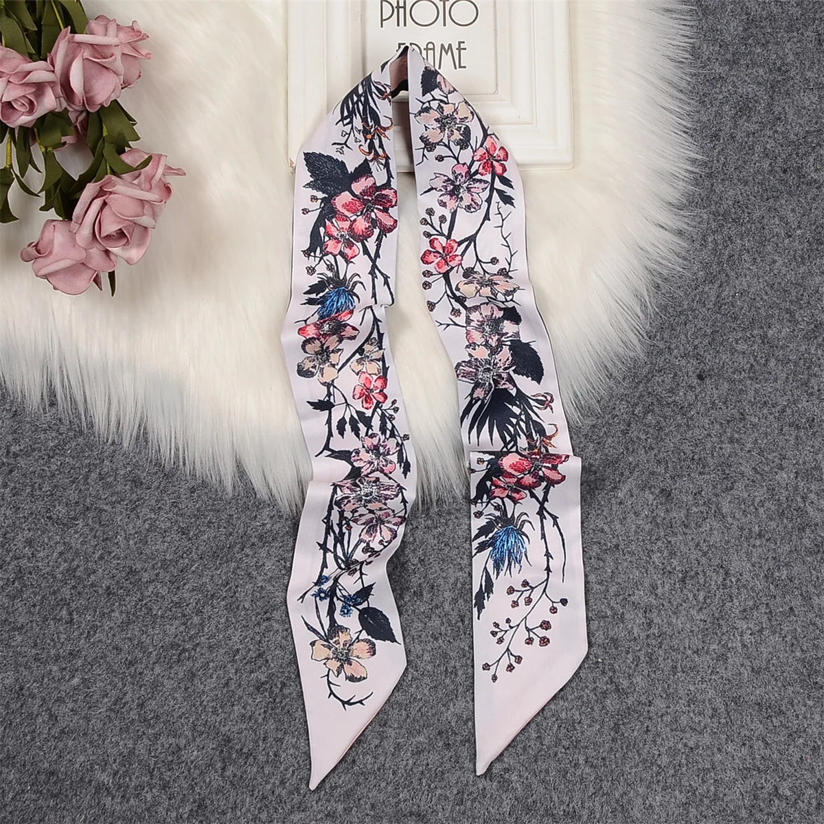 Tarot Constellation Silk Scarf for Women - Skinny Twill Neckerchief