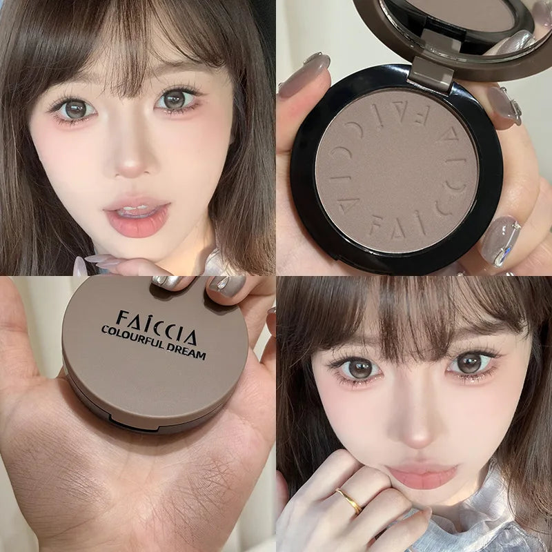 Face Brightening Contouring Makeup Palette Matte Cement Grey Brown Nose Shadow Contouring Modify Natural High Nose Bridge Makeup