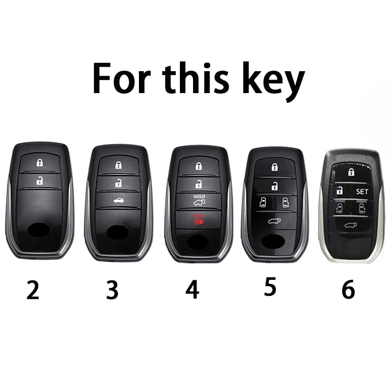 2 3 4 Buttons TPU Car Key Case Cover for Toyota Land Cruiser 200 300 Fortuner Camry Prado Crown TLK 200 Yaris Cross Hilux Innova