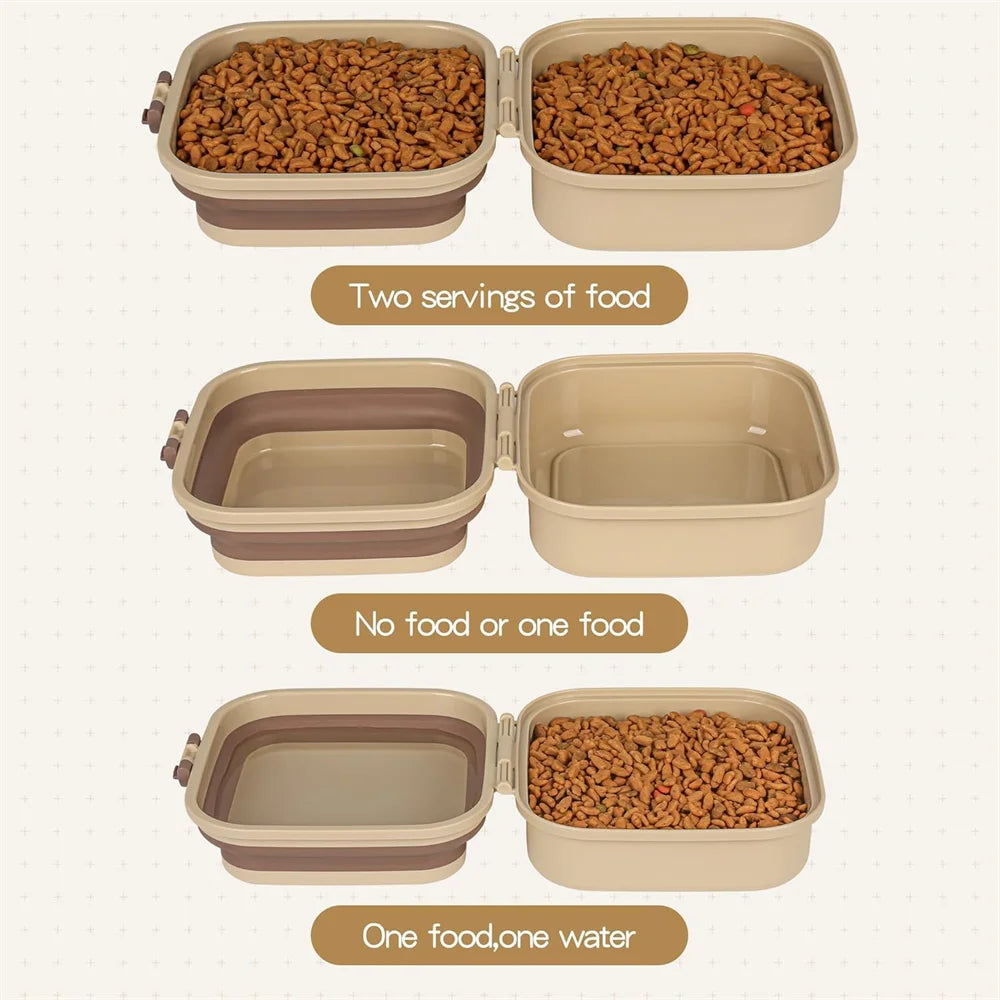 2-in-1 Travel Dog Bowl with Lid - Food & Water Feeder – photo 3