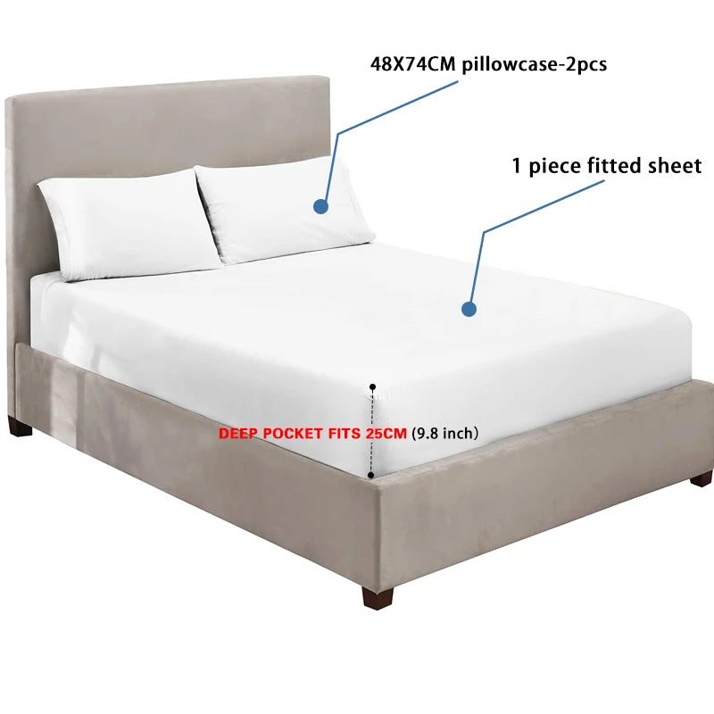 Bed Sheet with Elastic Band Single/Queen/King Fitted Sheet Mattress Cover Winter Warm Coral Fleece Fitted Bed Sheets for Bed