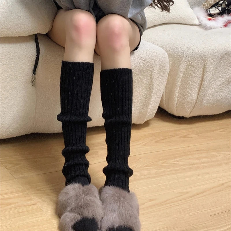 Women's Thigh High Knit Leg Warmers - Brown & Black - photo 7