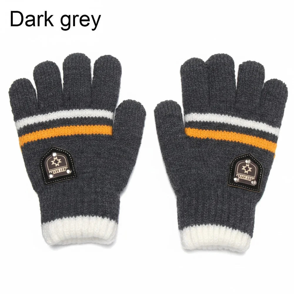 Kids Knitted Full Finger Gloves - Thick Winter Gloves for Ages 6-12 - photo 9