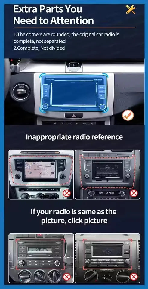 Car Stereo with Apple CarPlay & Android Auto, Compatible with VW CC, Passat B7, Polo, Golf 5 6 & Jetta