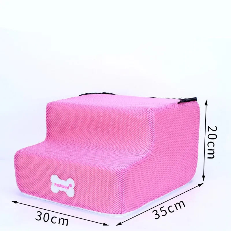 Hot Dog House-Style 3-Step Pet Stairs - Anti-Slip